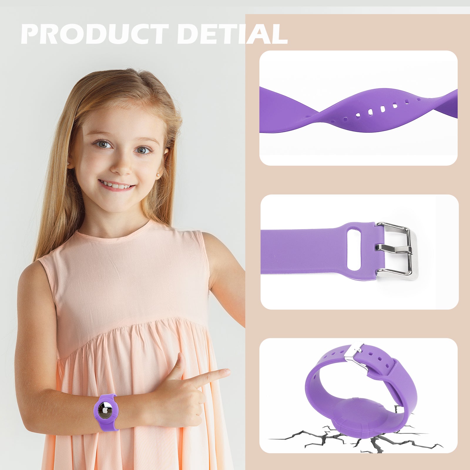  Air tag Wristband Kids(2 Pack) - Soft Silicone Air tag