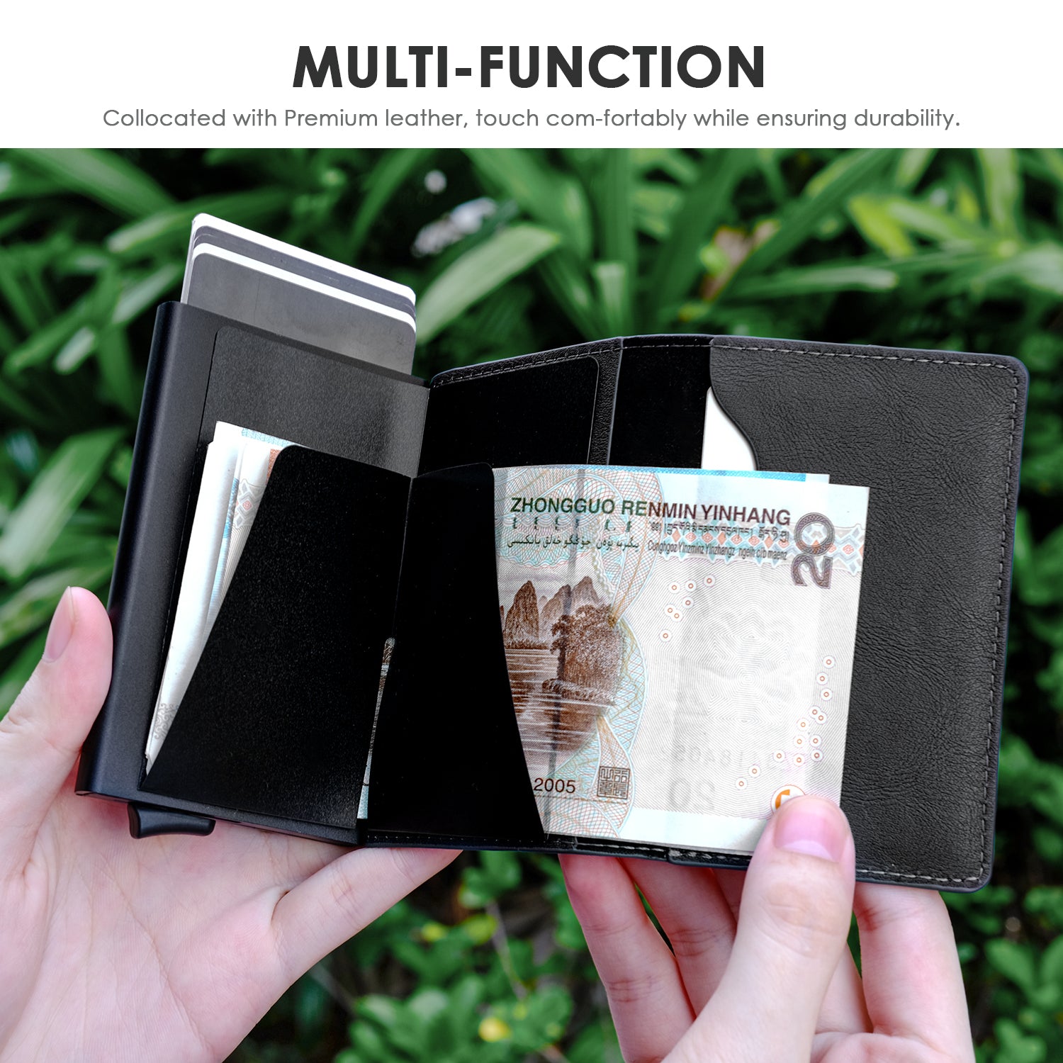 thumbnail image 2 of Pop Up Card Holder Wallet ONATISMAGIN RFID Blocking Wallet With Money Clip 634893 2 of 12